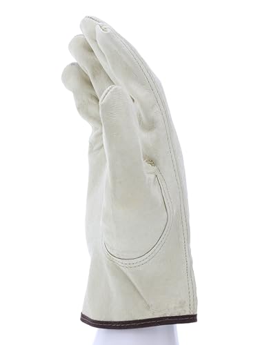 MCR Safety 3401M Grain Pigskin Driver Regular Grade Gloves with Keystone Thumb, Yellow, Men's Medium, 1-Pair - size: Medium