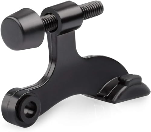 HOMOTEK 12 Pack Hinge Pin Black Door Stopper,Adjustable Deluxe Heavy Duty Door Stopper 2-1/2"x1-3/4”,with Black Rubber Bumper Tips - color: Black, size: 12 Pack