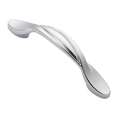 Alzassbg 10 Pack Polished Chrome Cabinet Pulls, 3 Inch(76mm) Hole Centers Arch Twisted Cabinet Handles Kichen Hardware for Cabinets and Drawer AL3027CP - color: Twisted Handles - Polished Chrome, size: 3" Hole Center