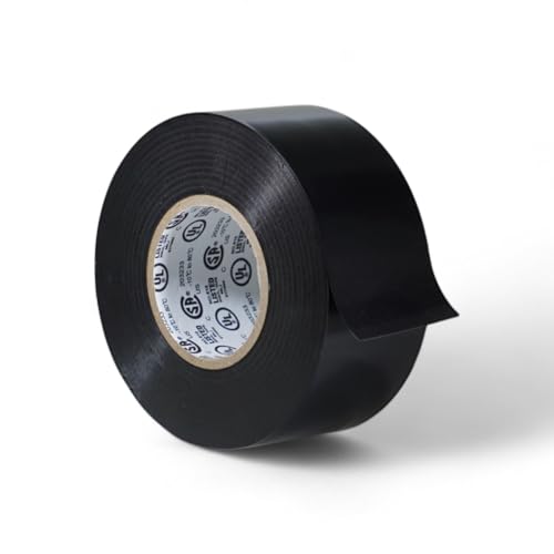 GGR Supplies T.R.U. EL7566-AW Professional Grade Rubber Black PVC Electrical Tape, Rated up to 600 Volts and 176 F - UL/CSA/CE Listed Synthetic: 1.5 in. x 66 Ft. (8 Mil) - size: 1.5 in. x 66 ft. (36mm)