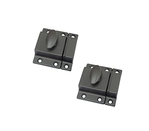 QCAA Traditional Large Oval Turn Cabinet Latch, Solid Brass, 2", for Cupboard & Other Furniture, ORB Oil Rubbed Bronze US10B, 2 Pack, Made in Taiwan - color: ORB US10B, size: 2 Pack