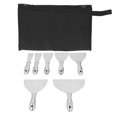 Stainless Steel Putty Knife Set, Comfortable Grip, Various Sizes, with Hang Hole, for Repairing Drywall, Removing Wallpaper, Applying Putty, Plaster, Cement