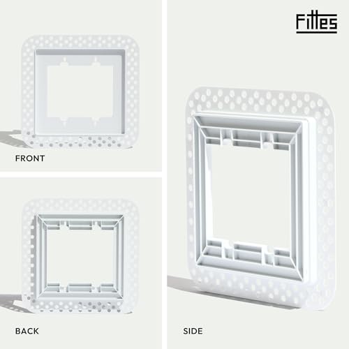 Fittes Modern Flush Wall Outlet Switch Receptacle Mount, Recessed Outlet Mount, 1 Gang, Customizable, ABS, White - size: 1 Gang, style: 1 Pack