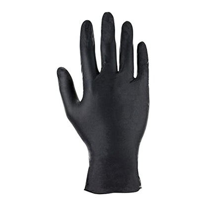 SAS Safety 66543 Derma-Pro Powder-Free Black Nitrile Disposable Glove, Large, 4 mil Thick, Black (Pack of 100)