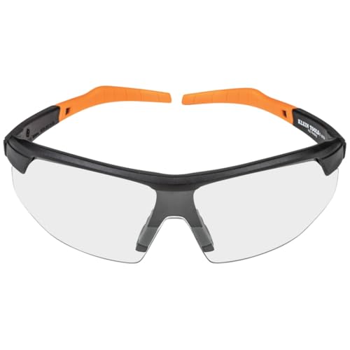 KLEIN TOOLS 60174 Safety Glasses, PPE Protective Eyewear with Semi Frame, Scratch Resistant, Anti Fog Clear and Gray Lens Combo Pack - color: Clear/Gray Lens, size: 2 Pack