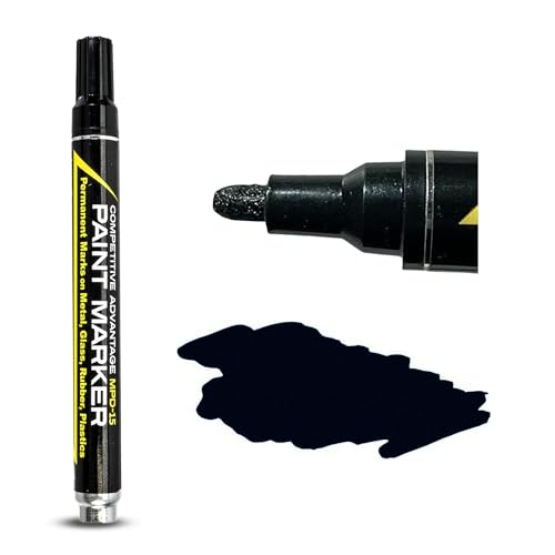 Enamel Paint Markers MPD-15 | BLACK - 1 Pack | Permanent Marks on Metal, Glass, Rubber, Plastic & more, Waterproof UV Resistant - color: Matte Black