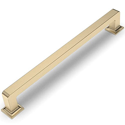 Amerdeco 10 Pack Brushed Brass Cabinet Pulls 7 Inch Hole Centers Kitchen Cabinet Handles Cabinet Hardware Kitchen Handles for Cabinets Cupboard Handles Drawer Pulls ZH0019 - color: Brushed Brass, size: 7"/177MM Hole Center