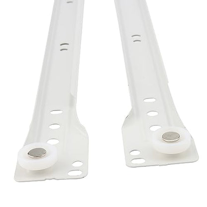 MOUYAT 6 Pairs 16 inch Bottom Mount Drawer Slide, Heavy Duty Drawer Rails with Mounting Screws, Replace Drawer Track Hardware, Fits Bottom/Side-Mounted Drawer, White