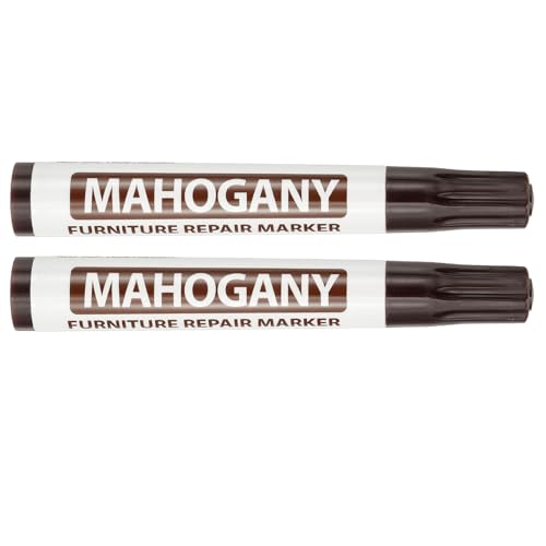 PATIKIL 2Pcs Furniture Markers Touch Up, Furniture Repair Kit Wood Markers for Scratches Wood Floor Holes Tables, Mahogany - color: Brown