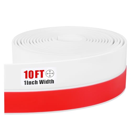 Draft Seal Tape for Doors and Windows 1 in x 10 Ft Silicone Weather Stripping Extra Thick 2mm Door Seal Strip with Strong Adhesive Draft Insulation Stopper Side Seal - White - color: White, size: 1 Inch x 10 Feet