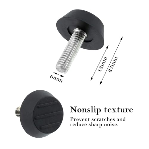 Quacc 20 PCS M6 Thread Patio Furniture Levelers Adjustable Furniture Feet Screw in Leveling Feet Adjusters for Garden Chairs, Tables, Cabinets, Bar Stool Legs