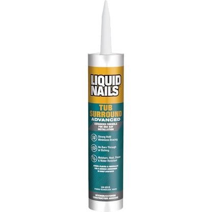 Liquid Nails 10 oz Tub Surround Interior/Exterior Advanced Construction Adhesive - size: 10 Ounce, style: Tub Surround Advanced