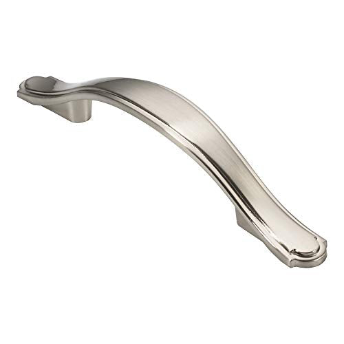 Alzassbg 10 Pack Brushed Satin Nickel Cabinet Pulls, 3 Inch(76mm) Hole Centers Cabinet Handles Arch Kitchen Hardware for Cabinets and Drawer AL3028SN - color: Traditional Handles - Brushed Satin Nickel, size: 3" Hole Center