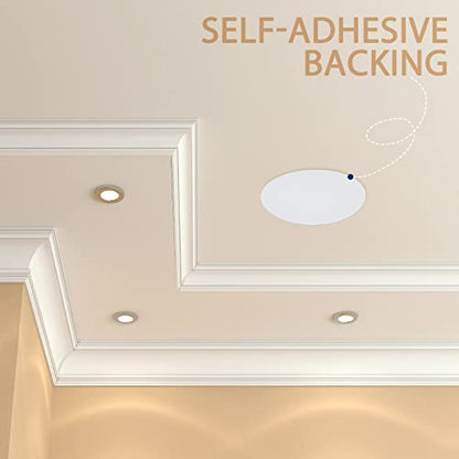 Sosation 6 Pcs Ceiling Cover Plate Wall Hole Cover Plastic Flat Blank Plate with 48 Pcs Double Faced Adhesive Tape for Ceilings or Wall (10 Inch) - size: 10 Inch