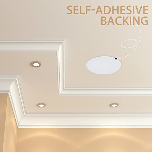 Sosation 6 Pcs Ceiling Cover Plate Wall Hole Cover Plastic Flat Blank Plate with 48 Pcs Double Faced Adhesive Tape for Ceilings or Wall(14 Inch) - size: 14 Inch