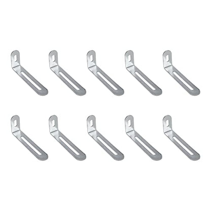 KUMGROT 10pcs L Shape Corner Brace Adjustable Corner Bracket with Slot Heavy Duty Shelf Bracket for Case Furniture 76×30×15mm/3×1.18×0.59in Silver - size: 76mm-Silver, style: L-shaped Brackets