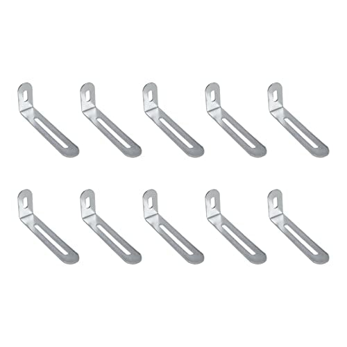 KUMGROT 10pcs L Shape Corner Brace Adjustable Corner Bracket with Slot Heavy Duty Shelf Bracket for Case Furniture 76×30×15mm/3×1.18×0.59in Silver - size: 76mm-Silver, style: L-shaped Brackets
