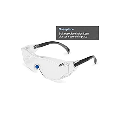 Gateway Safety 6983 Cover2 Safety Glasses Protective Eye Wear - Over-The-Glass (OTG), Gray Lens, Black Temple, 3 Pair - color: Smoke, size: 3 Pair