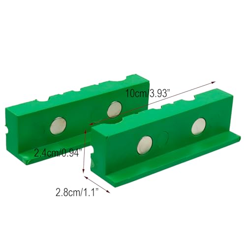 4" Bench Vise Block with 1 Pair Multifunctional Rubber Jaw and Suitable for All Kinds of Vise with Magnetic Back Cover, Green - color: Green, size: 4 Inch