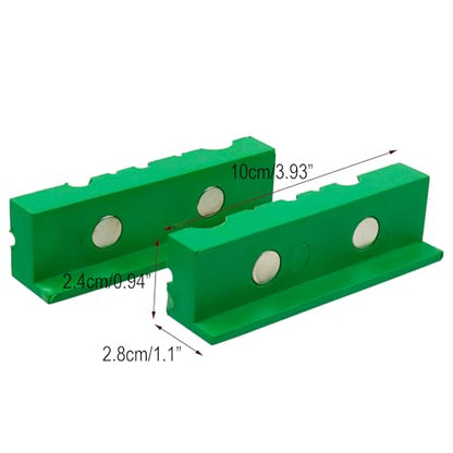 4" Bench Vise Block with 1 Pair Multifunctional Rubber Jaw and Suitable for All Kinds of Vise with Magnetic Back Cover, Green - color: Green, size: 4 Inch