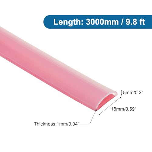 PATIKIL Silicone Weather Stripping Door Seal, 9.8 ft D Shape Weather Stripping Self Adhesive Door Seal Strip for Door Frame, Window Sealing, Large Gap, 19/32" Wx5/128 Tx1/5 H, Clear/Red - size: 9.8 ft Long, 19/32"Wx5/128"Tx1/5"H