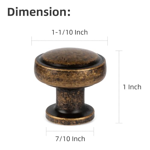 Brushed Bronze Solid Alloy Cabinet Knob Soft-Touch Color 30 Pack Round Knurled Cabinet Handle Hardware Drawer Pulls (20, Antique Brass) - color: Antique Brass