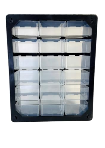 Homak 24-Drawer Parts Organizer, Black, HA01024152 - size: 18-Drawer