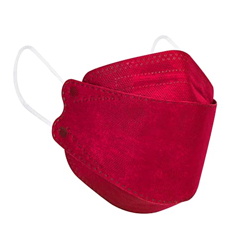Borje KN95 Face Masks for Adults 50 Pack, 5-Ply Red Disposable Face Mask Against PM 2.5 Smoke & Dust, Filtration Efficiency 95% - color: Red=50pcs