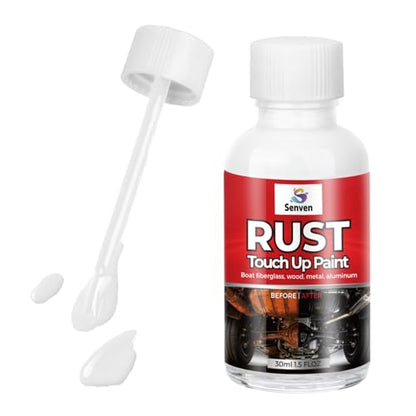 Rust White Touch Up Paint, Multi Surface Acrylic White Touch Up Paint Pen Scratch Repair for Rust Metal,Walls,Cabinets,Appliances,Wood,Door,Furniture,Enamel, High Temperature Heat Resistant, 1.5 Fl Oz