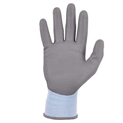 Ergodyne ProFlex 7025 Cut Resistant Work Gloves, ANSI A2, PU Coated Palms for Flexible No Slip Grip, Abrasion Resistant, Superior Fit and Feel, 18g, Blue, Large - size: Large