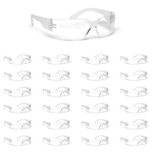 Malta Dynamics Safety Glasses – ANSI Z87+ Rated UV Eye Protection Glasses for Construction, Manufacturing, Scratch-Resistant - color: Clear, size: 24 Pack