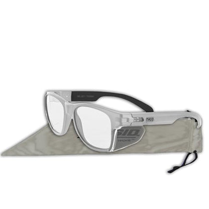 MAGID Y50 Safety Glasses for Construction | White Frame — 1 Pair, Clear Lens | Side Shields, ANSI Z87.1+, Anti-Fog, Scratch-Resistant, 99.9% UV Protection, Polycarbonate Lens - color: Clear Lens | White Frame, size: 1 Pair