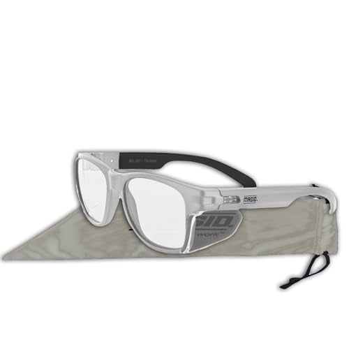 MAGID Y50 Safety Glasses for Construction | White Frame — 2 Pairs, Clear Lens | Side Shields, ANSI Z87.1+, Anti-Fog, Scratch-Resistant, 99.9% UV Protection, Polycarbonate Lens - color: Clear Lens | White Frame, size: 2 Pairs