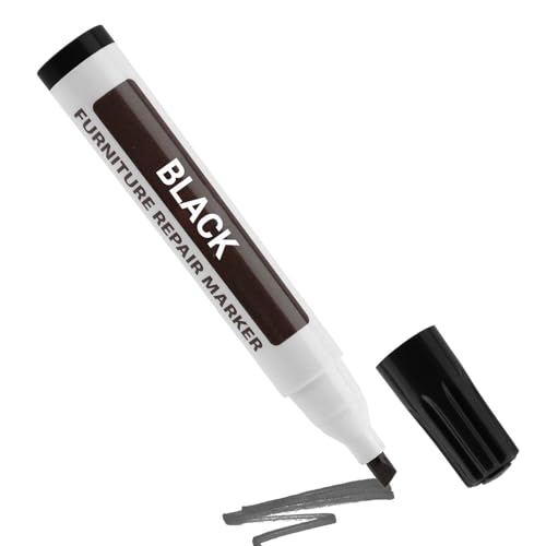Furniture Markers Touch Up, Wood Repair Markers Wood Stain Touch-Up Marker Repair Pen for Stains, Scratches, Wooden Floors, Tables, Carpenters Simple Paint Fix(COLOR:Black) - color: Black,