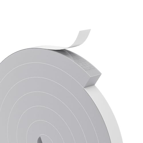 1"×1" EVA Foam Strip with Adhesive Weather Stripping Tape Larger Foam Weather Stripping Strip for Large Gap Insulation (1"×1",6.5FT,Grey) - color: Gray, size: 6.5ft (1"×1")