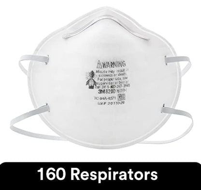 3M N95 Particulate Respirator 8200, 160/Case, NIOSH APPROVED, Disposable, Sweeping, Sanding, Grinding, Sawing, Bagging, Dust, 8 Packs of 20 Respirators - size: 1 Count (Pack of 160)