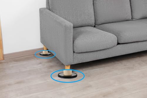 Felt Furniture Sliders for Hardwood Floors - Furnigear 4 PCS 3 ½" Furniture Moving Pads Sliders – Heavy Duty Felt Sliders Chair Leg Floor Protectors - Move Your Furniture Easily & Safety (Gray+Black) - size: 3 1/2 inch - 4 PCS Gray