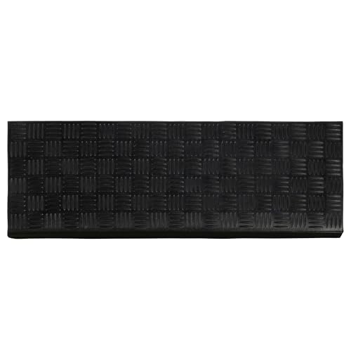 Ottomanson Bullnose Stair Treads Outdoor – Ribbed Heavy-Duty Non-Slip Stair Mats – Best Grip on Concrete, Brick & Textured Step – Fastening Required for Wooden & RV Steps, Pack of 5 - color: Black Ribbed Squares - Bullnose