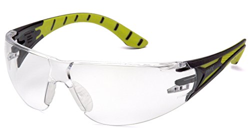 Pyramex Endeavor Plus Safety Glass Black/Gray Frame With Foam Padding Clear H2MAX Anti-fog Lens - color: Clear Lens/ Black-green Frame, style: Standard