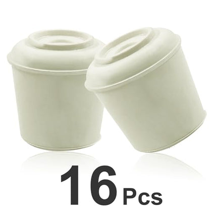16pcs 5/8 Inch Round Chair Leg Tips Caps, Non-Slip Rubber Chair Leg Floor Protectors, White Furniture Leg Caps Fit for 0.59"-0.63" (15-16mm) Diameter Round Feet - size: 5/8 Inch-White