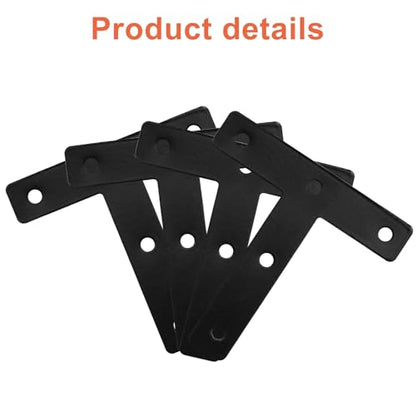 Bivethoi 10 Pcs T Shape Flat Mending Plates 80mm x 80mm (3.15" x 3.15") T Corner Braces T Bracket Connector Fixing Repair Plates for Wood Furniture, Cabinet, Windows, Black - size: 80x80mm/3.15"x3.15", style: T shape