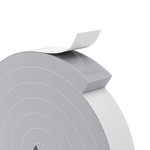 1"×2" EVA Foam Strips with Adhesive Weather Stripping Tape Larger Foam Weather Stripping Strip for Large Gap Insulation (1"×2",13FT,Grey) - color: Gray, size: 13ft (2"×1")
