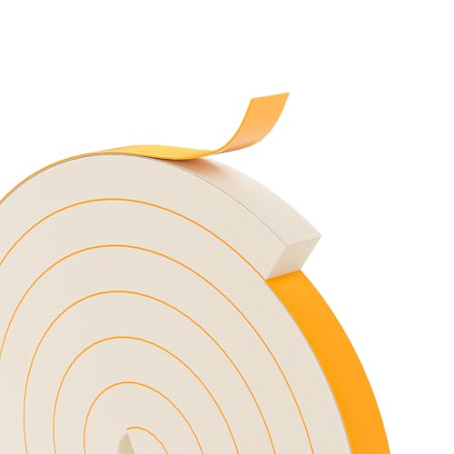 1"×1" EVA Foam Strips with Adhesive Weather Stripping Tape Larger Foam Weather Stripping Strip for Large Gap Insulation (1"×1",13FT,White) - color: White, size: 13ft (1"×1")