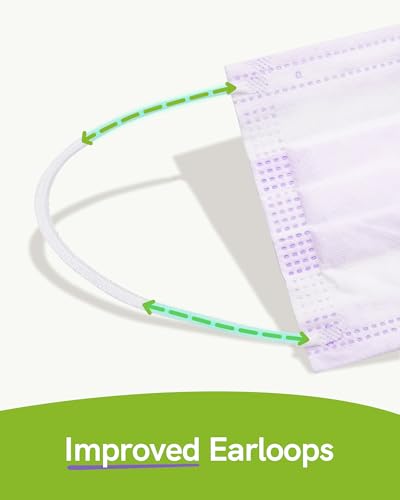 FriCARE Disposable Face Masks, 3-Ply ASTM Level 3 Medical Grade, FSA/HSA Eligible, Breathable & Comfortable for Allergy/Sun Protection, 50 Pack Lavender Mousse - color: Lavender Mousse
