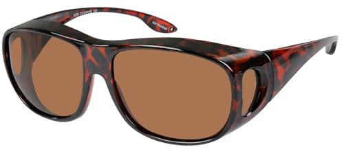 Fit Over Wrap Sunglasses Polarized Lens Wear Over Eyeglasses 100% UV Protection for Men and Women - color: 1 Pack: Brown Havana Frame and Brown Lens