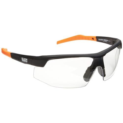 KLEIN TOOLS 60159 Safety Glasses, PPE Protective Eyewear with Semi Frame, Scratch Resistant and Anti-Fog, Clear Lens - color: Clear Lens, size: Single