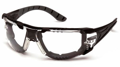 Pyramex Endeavor Plus Safety Glass Black/Gray Frame With Foam Padding Clear H2MAX Anti-fog Lens - color: Clear H2max Anti-fog Lens/ Black-gray Frame, style: Foam Padded
