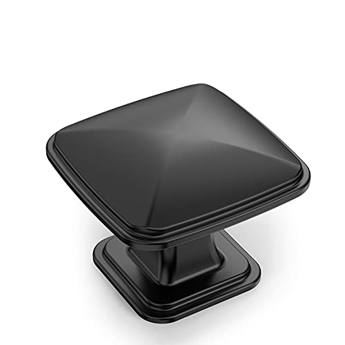Amerdeco 10 Pack K0003MB Matte Black Cupboard Drawer Knobs Kitchen Cabinet Knobs Single Hole Cabinet Handles Dresser Knobs - color: Matte Black, size: 10 Pack