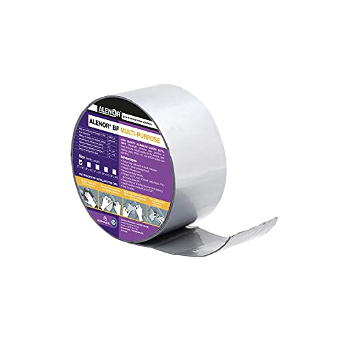 Alenor Butyl Rubber Aluminum Tape 2" inch x 16 Ft Wall Crack Roof Leaks Waterproof Heat Resistant Tape Perfect for Sealing Patching Hot Cold Air Ducts Wood Metal Plastic Glass Repair