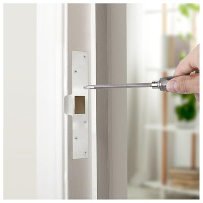 Nuk3y SP125 Security Door Latch Strike 1-1/4 inch x 7-7/8 inch (Satin Nickel) - color: Satin Nickel